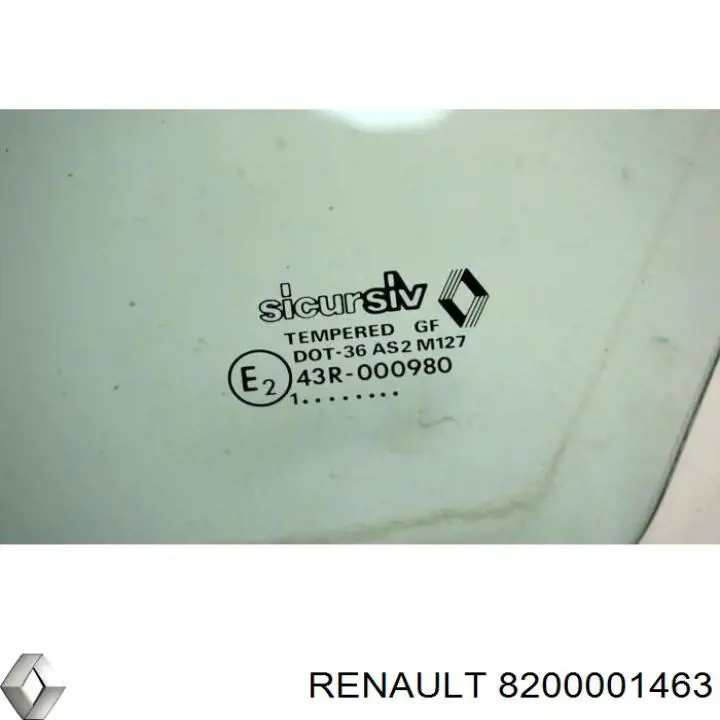 Стекло-форточка двери задней правой 8200001463 Renault (RVI)