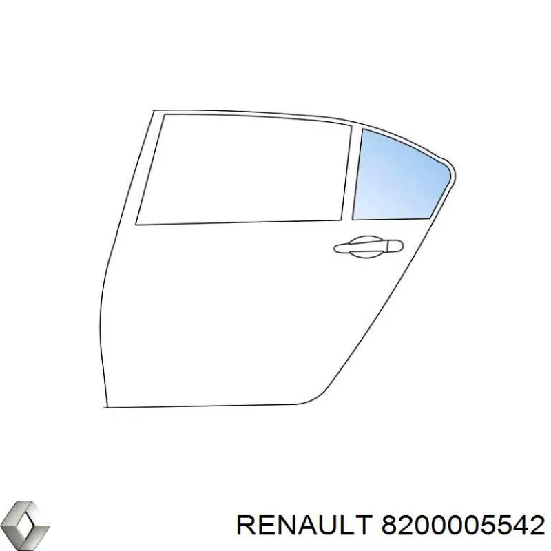 8200005542 Renault (RVI) vidro da porta lateral deslizante esquerda