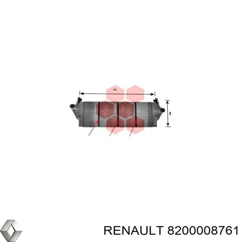 8200008761 Renault (RVI) radiador de intercooler