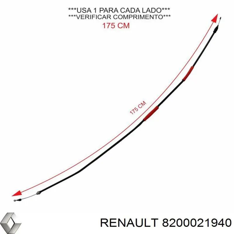 Задний трос ручника 8200021940 Renault (RVI)
