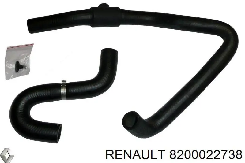 Шланг радиатора отопителя (печки), сдвоенный 8200022738 Renault (RVI)