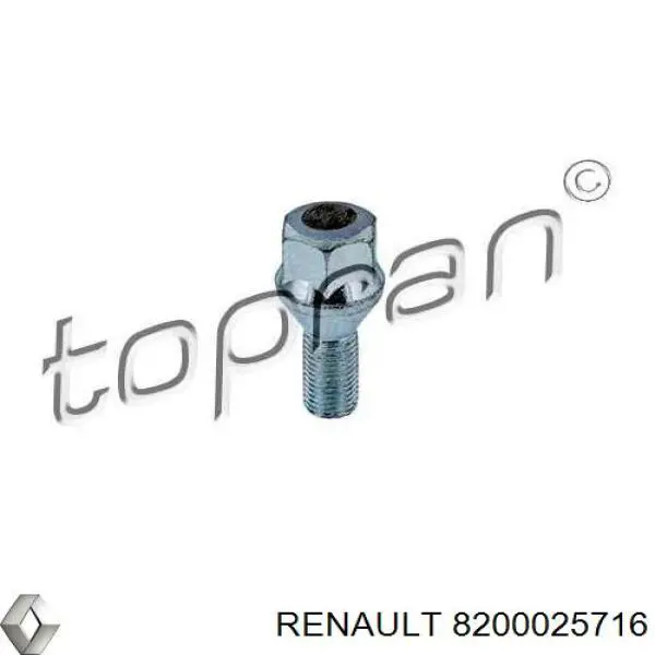 Болт колесный  Renault (RVI) 8200025716 цена, от 3.47 USD