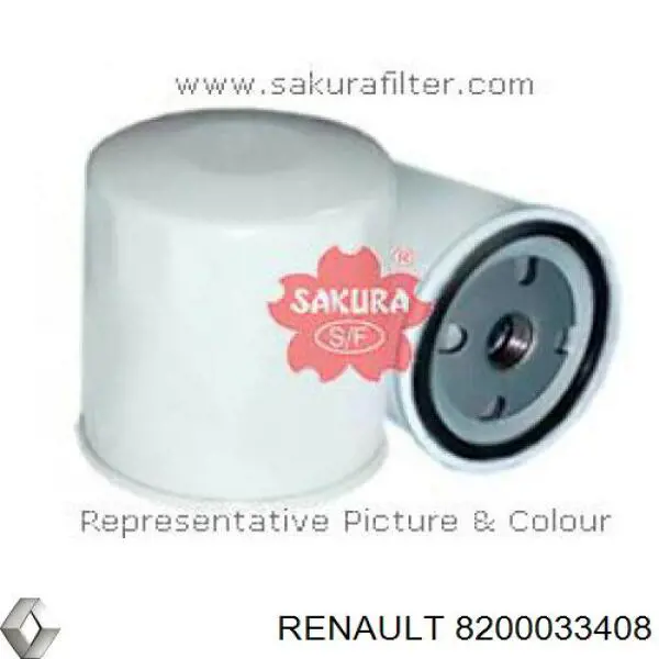 Filtro de aceite 8200033408 Renault (RVI)