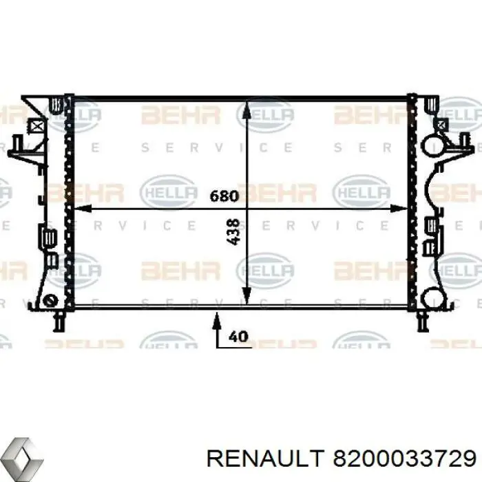 8200033729 Renault (RVI) Радиатор основной