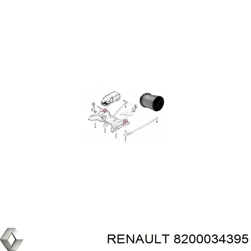 Купить 8200034395 Renault (RVI) Поперечина передней подвески