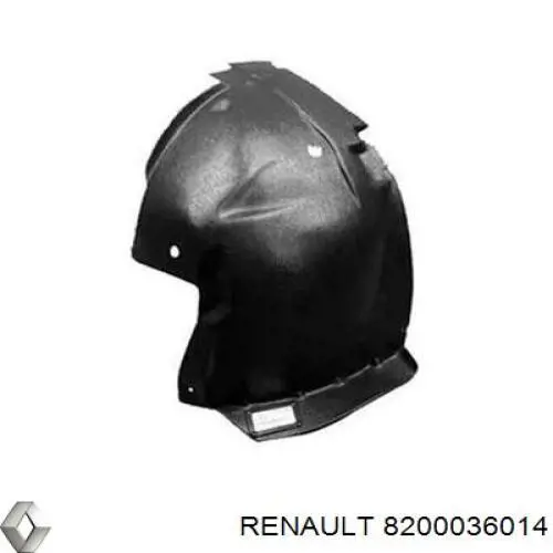 8200036014 Renault (RVI) guarda-barras direito dianteiro do pára-lama dianteiro