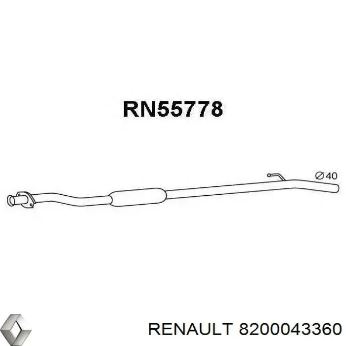 8200043360 Renault (RVI) глушитель, центральная часть