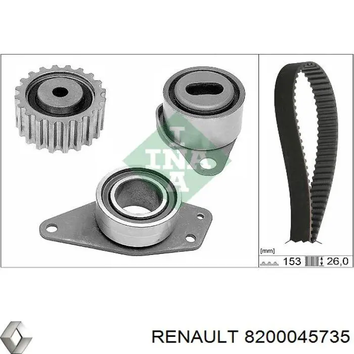 8200045735 Renault (RVI) ролик ремня грм паразитный