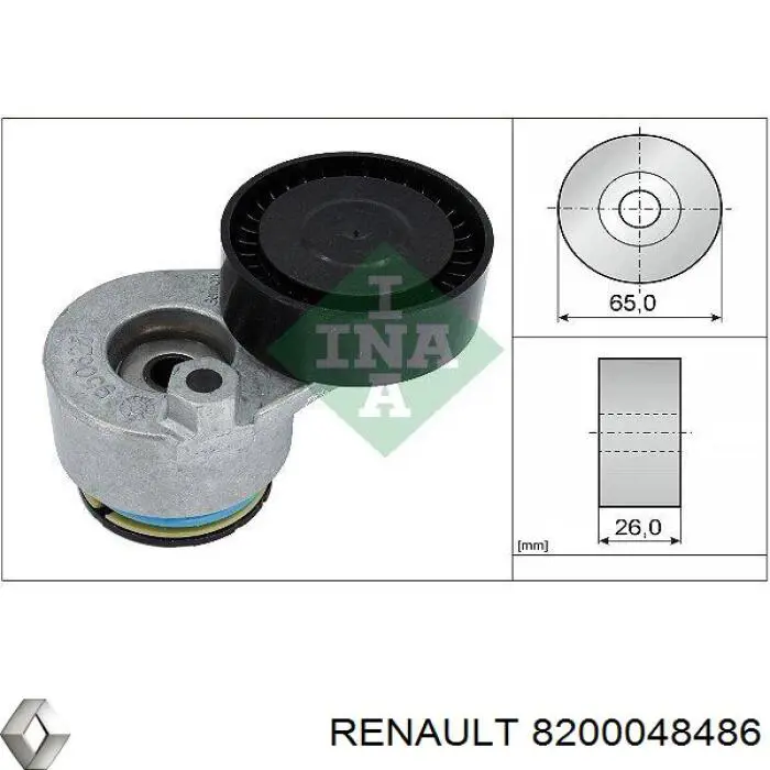 Роликовий модуль натяжителя ремня Renault (RVI) 8200048486 цена, от 19.66 USD