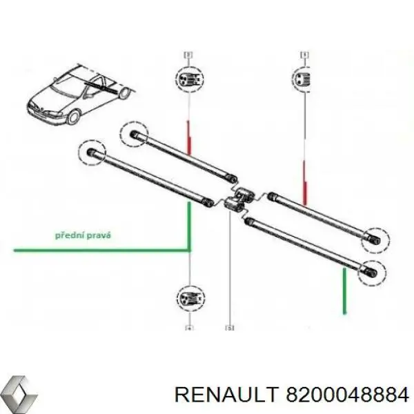 Торсион задний правый Renault (RVI) 8200048884 цена, от 34.67 USD