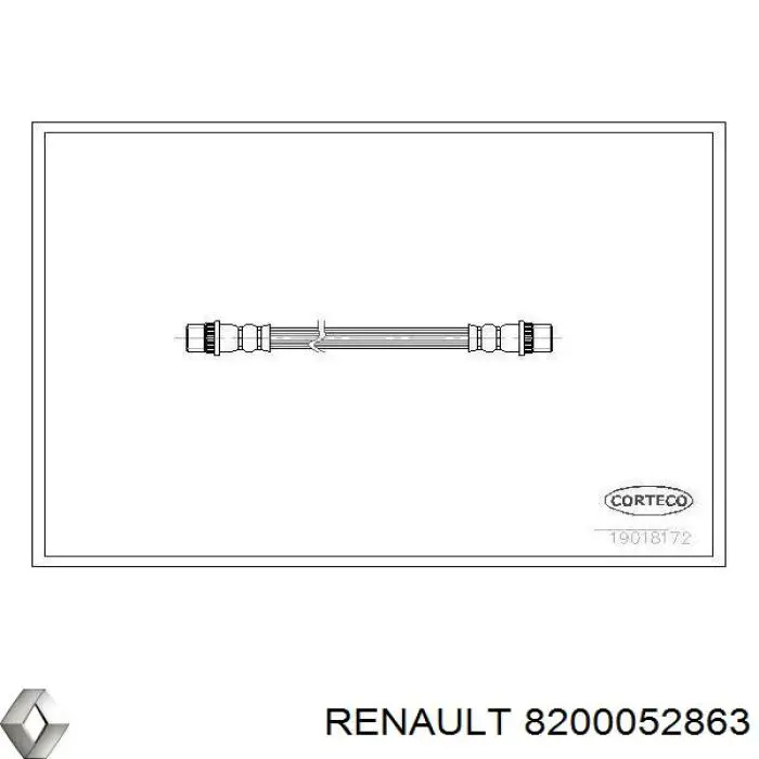 Купить 8200052863 Renault (RVI) Задний тормозной шланг