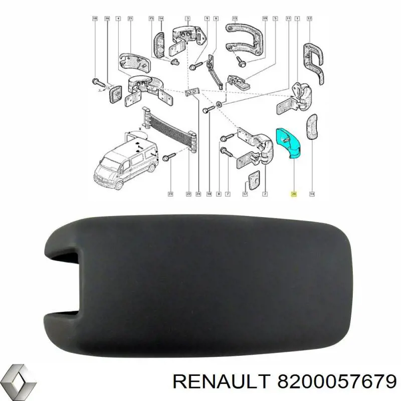 Купить 8200057679 Renault (RVI) Накладка петли задней распашной двери