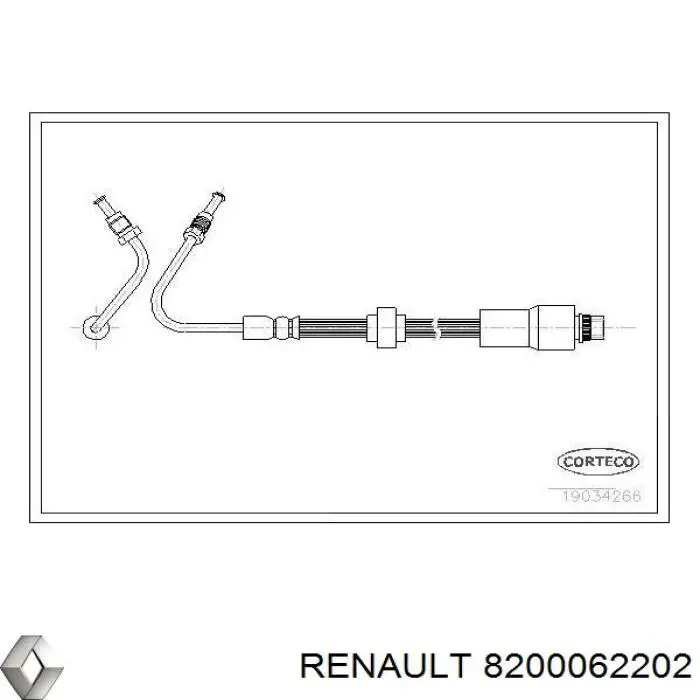 8200062202 Renault (RVI) Шланг тормозной задний правый