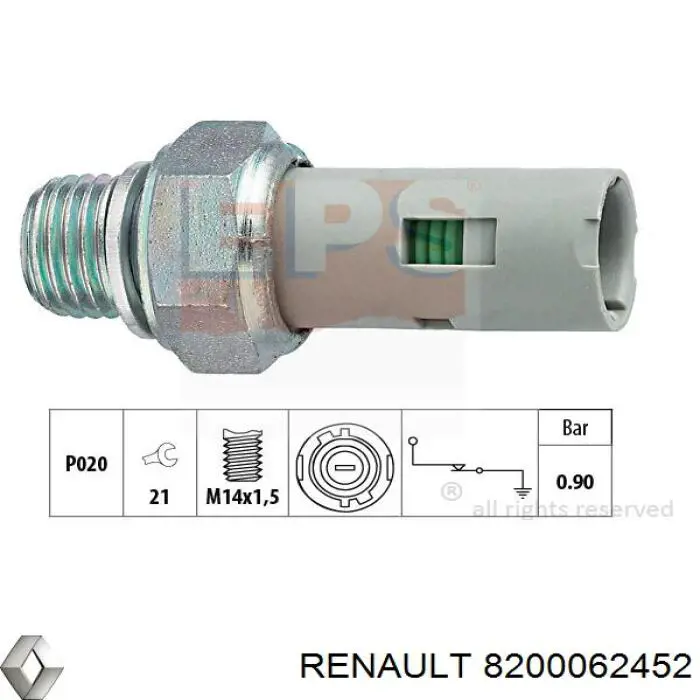 8200062452 Renault (RVI) датчик давления масла