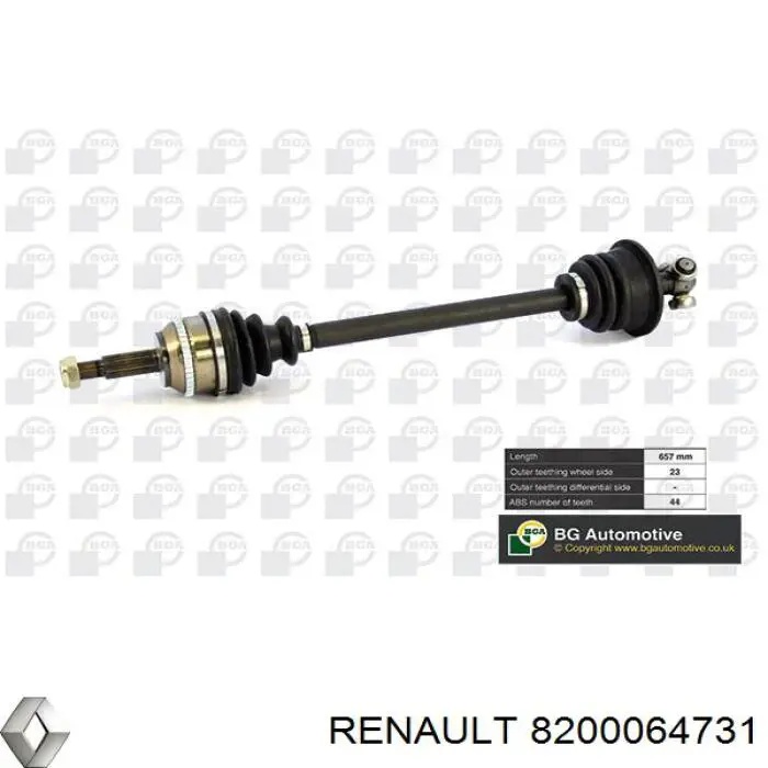 8200064731 Renault (RVI) Полуось передняя левая