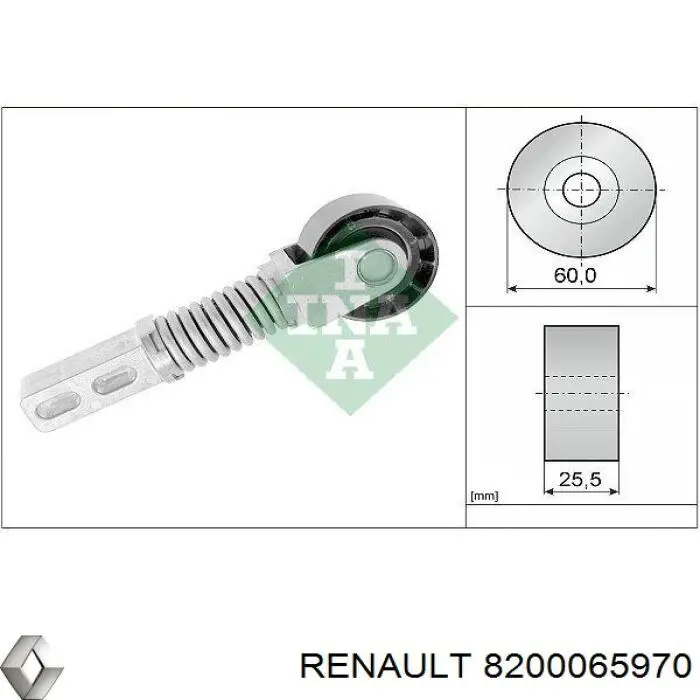 Купить 8200065970 Renault (RVI) Натяжитель приводного ремня