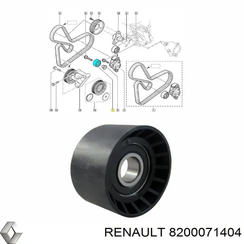 Паразитный ролик 8200071404 Renault (RVI)