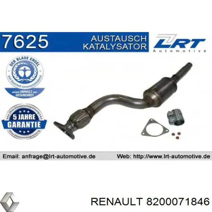 Каталитический нейтрализатор отработавших газов Renault (RVI) 8200071846 цена, от 169.06 USD