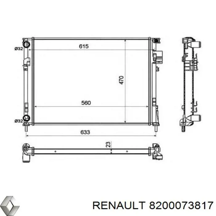 8200073817 Renault (RVI) radiador de esfriamento de motor