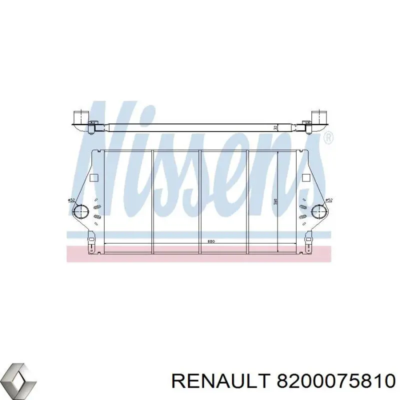 Radiador de intercooler 8200075810 Renault (RVI)