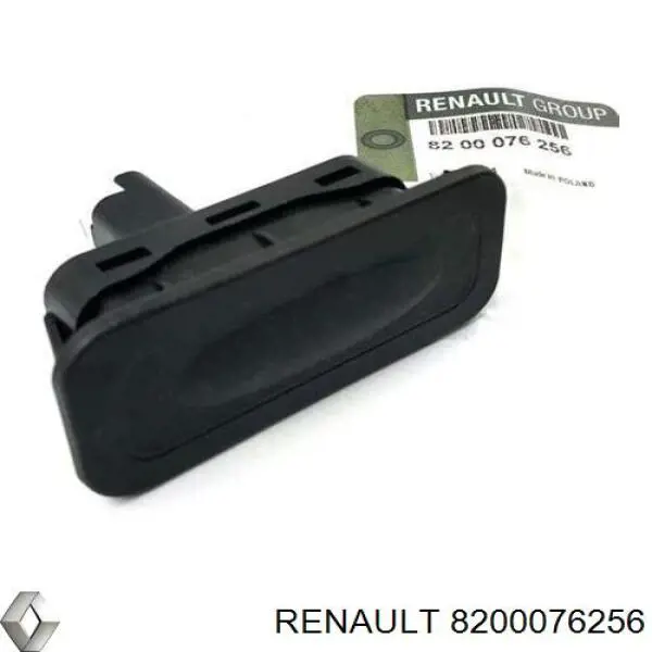 Compre 8200076256 Renault (RVI) Botão de acionamento do fecho de tampa de porta-malas (de 3ª/5ª porta (de tampa de alcapão)