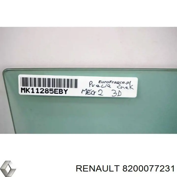 Купить 8200077231 Renault (RVI) Стекло двери передней правой