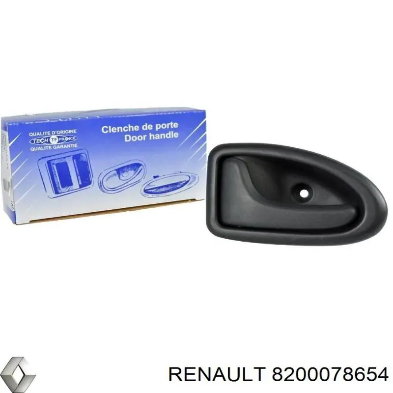 8200078654 Renault (RVI) maçaneta interna dianteira/traseira da porta esquerda