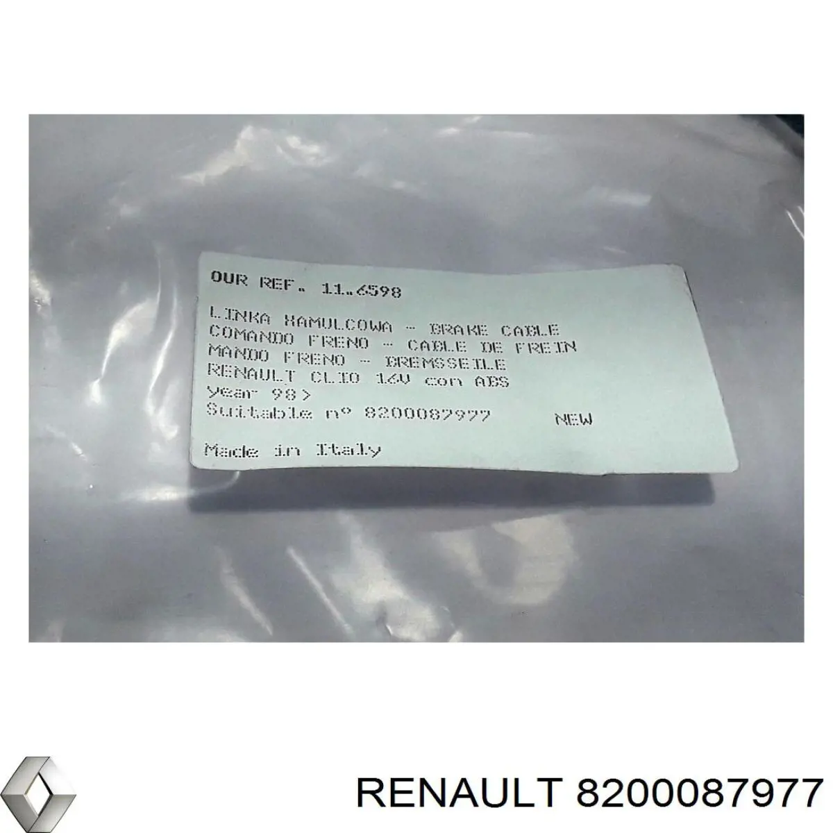 Купить 8200087977 Renault (RVI) Трос стояночного тормоза задний левый