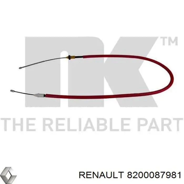 8200087981 Renault (RVI) трос ручного тормоза задний левый