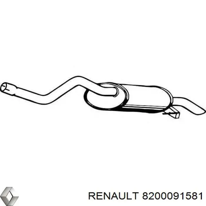 Глушитель, задняя часть 8200091581 Renault (RVI)