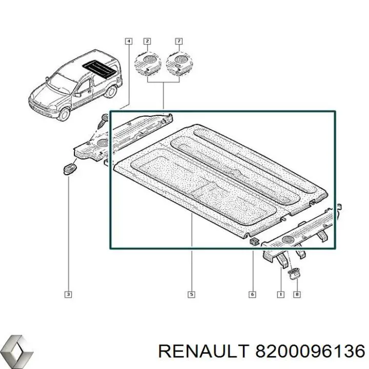 8200096136 Renault (RVI) prateleira de salão traseira