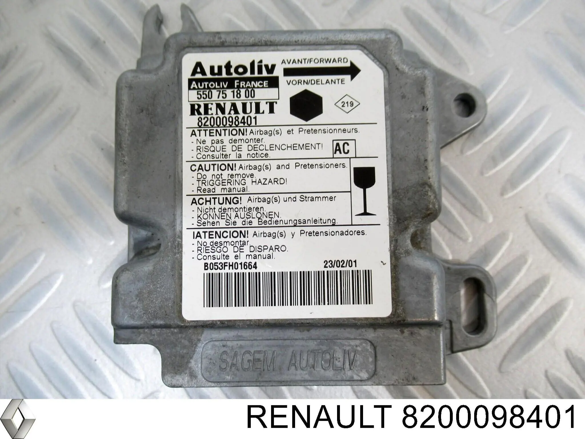 8200098401 Renault (RVI) Блок управления airbag