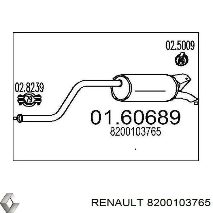 Глушитель, задняя часть на Renault Espace IV 