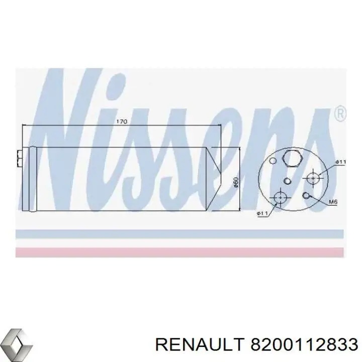 Осушитель кондиционера Renault (RVI) 8200112833 цена, от 12.20 USD