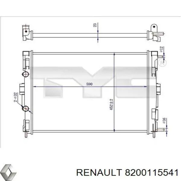 Купить 8200115541 Renault (RVI) Радиатор водяной