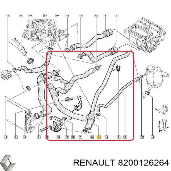 Шланг радиатора, нижний Renault (RVI) 8200126264 цена, от 35.25 USD