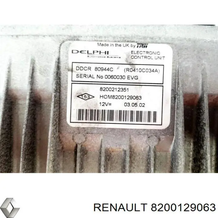 ЭБУ двигателем Renault (RVI) 8200129063 цена, от 47.91 USD