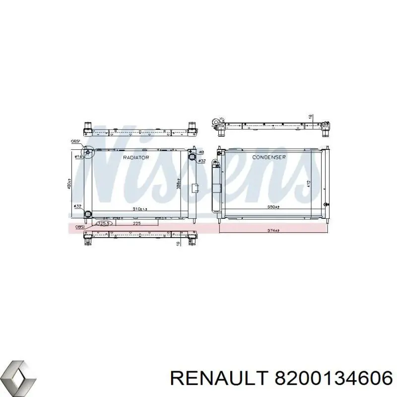 Радиатор охлаждения двигателя Renault (RVI) 8200134606 цена, от 165.73 USD