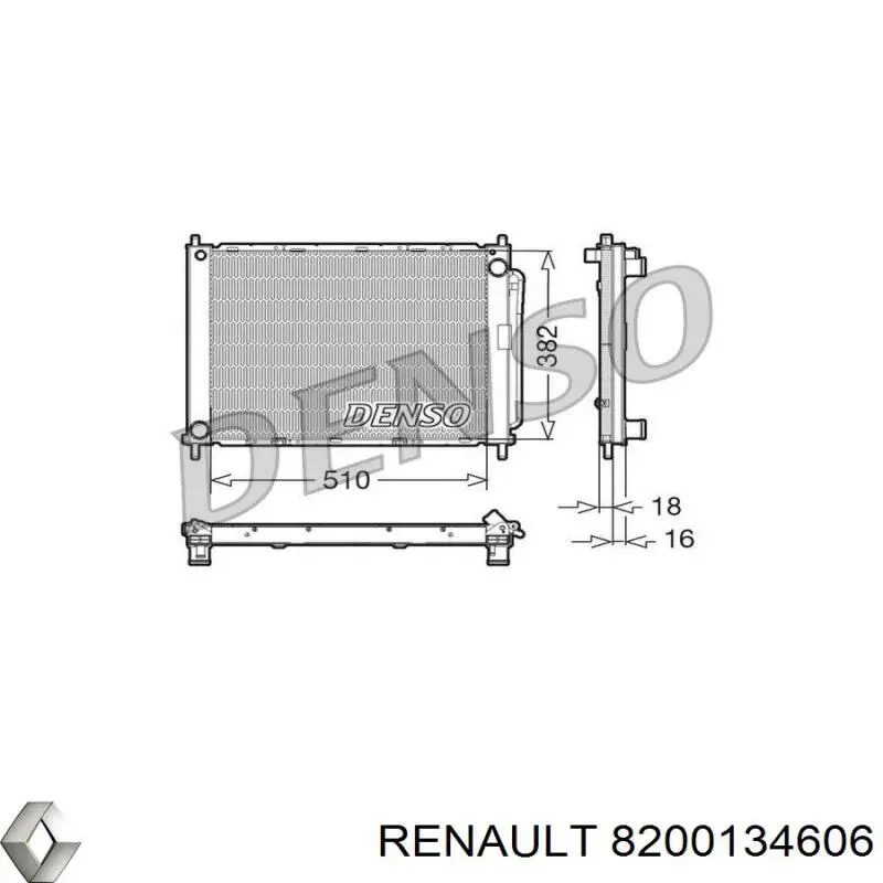 Купить 8200134606 Renault (RVI) Радиатор водяной
