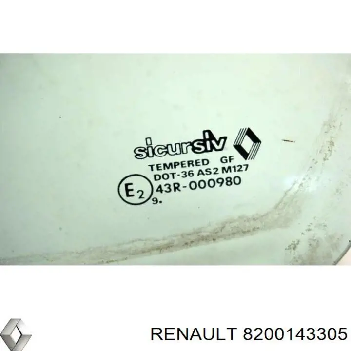 Стекло-форточка двери передней правой 8200143305 Renault (RVI)