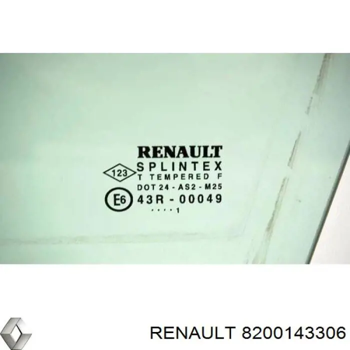 Стекло двери передней левой 8200143306 Renault (RVI)
