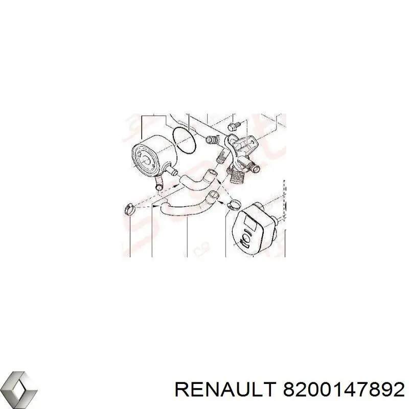 Трубка (шланг) масляного радиатора, от блока к радиатору Renault (RVI) 8200147892 цена, от 3.54 USD