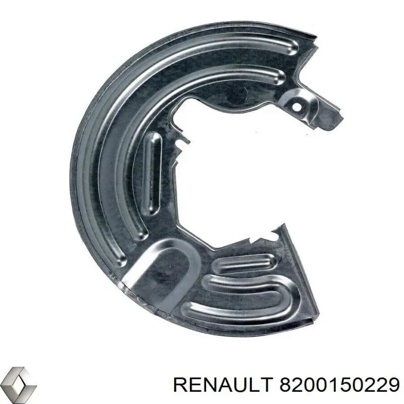 Chapa protectora contra salpicaduras, disco de freno delantero izquierdo 8200150229 Renault (RVI)