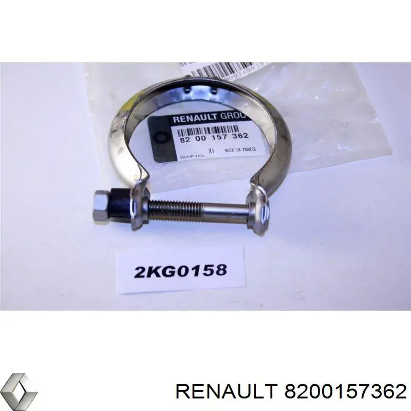 8200157362 Renault (RVI) braçadeira de silenciador dianteira