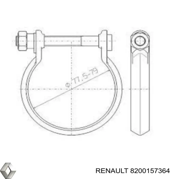 Хомут крепления глушителя передний Renault (RVI) 8200157364 цена, от 3.40 USD