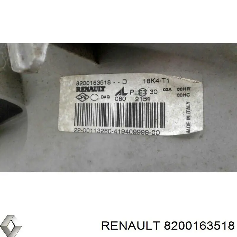 Правая блок фара Renault (RVI) 8200163518 цена, от 64.83 USD