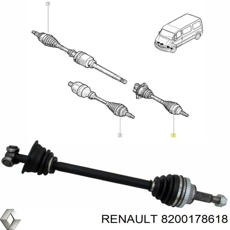 Привод передний левый Renault (RVI) 8200178618 цена, от 45.28 USD