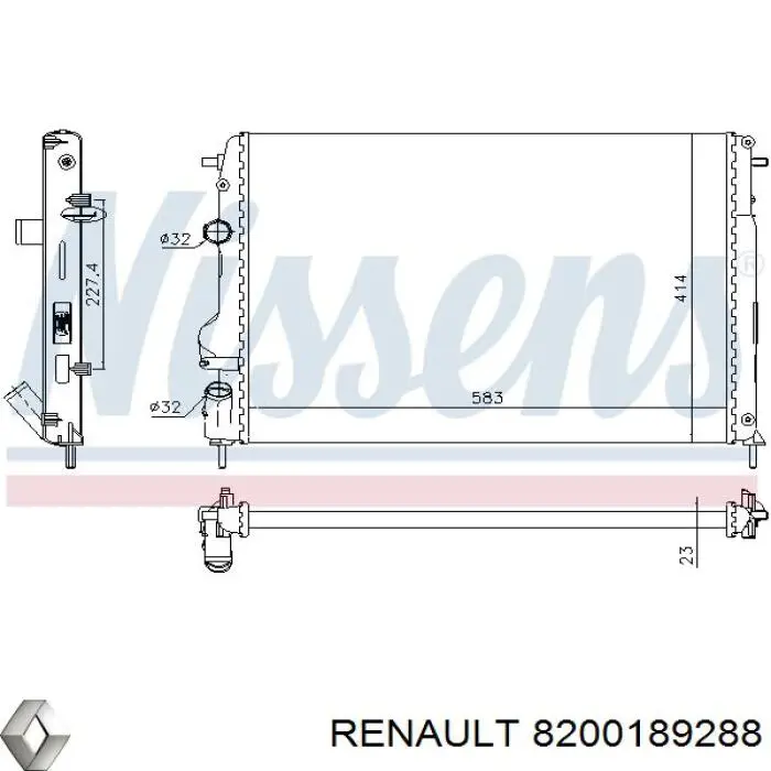 Радиатор охлаждения двигателя Renault (RVI) 8200189288 цена, от 42.13 USD