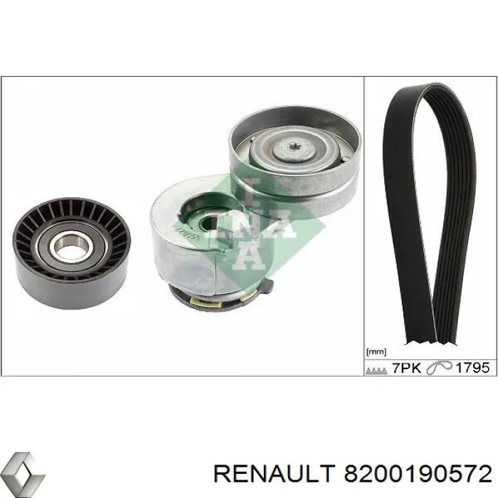 Роликовий модуль натяжителя ремня Renault (RVI) 8200190572 цена, от 36.69 USD