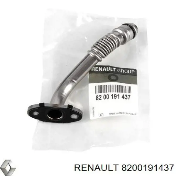 Шланг (патрубок) жидкостного охлаждения турбины, обратка Renault (RVI) 8200191437